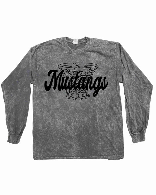 Mustangs - Grunge Basketball Nets - Short & Long Sleeve