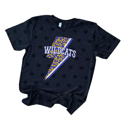 Sulphur Springs Wildcats Lightning Bolt Mascot Tee